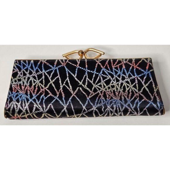 Vintage Opticase SpectaPurse Gold Clasp Geometric Pattern Rectangular Clutch - Picture 1 of 11